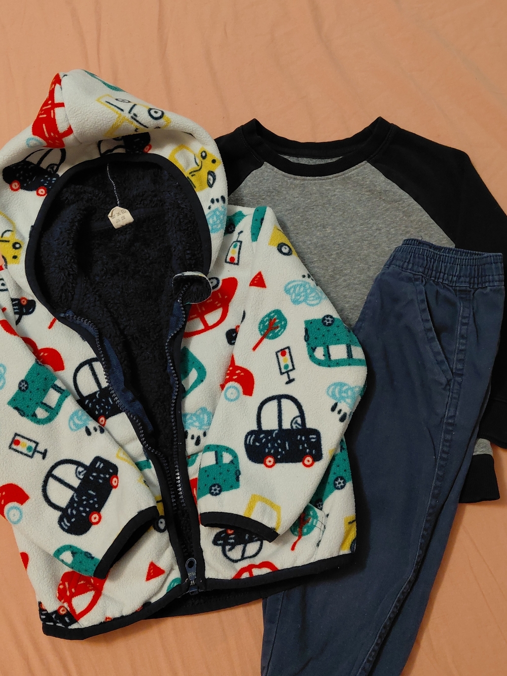 3-Piece Toddler Boy Fall Outfit Set (Jacket, Sweatshirt & Pants)